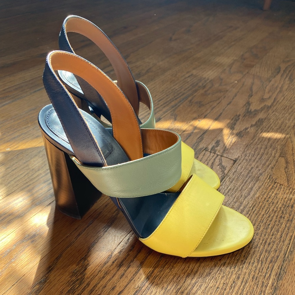 Chloé Multi Colour Block Strappy Heeled Sandal